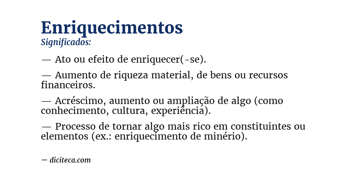 Significado de enriquecimentos