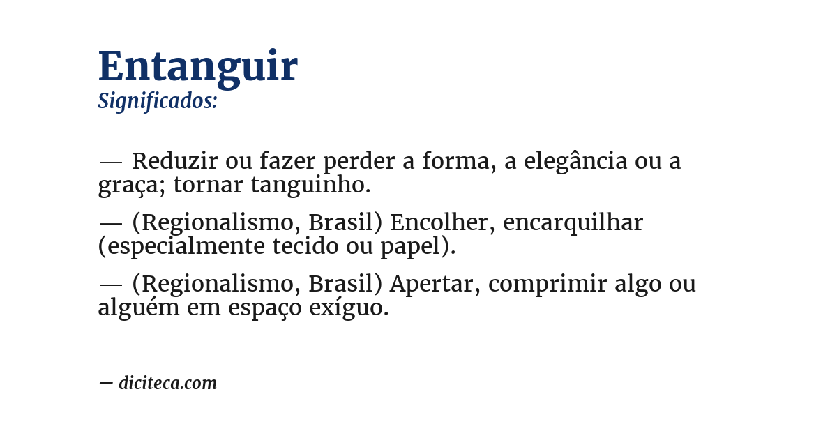 Significado de entanguir