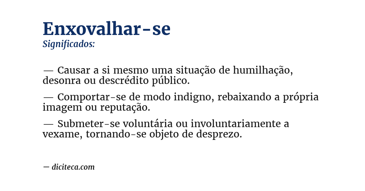 Significado de enxovalhar-se