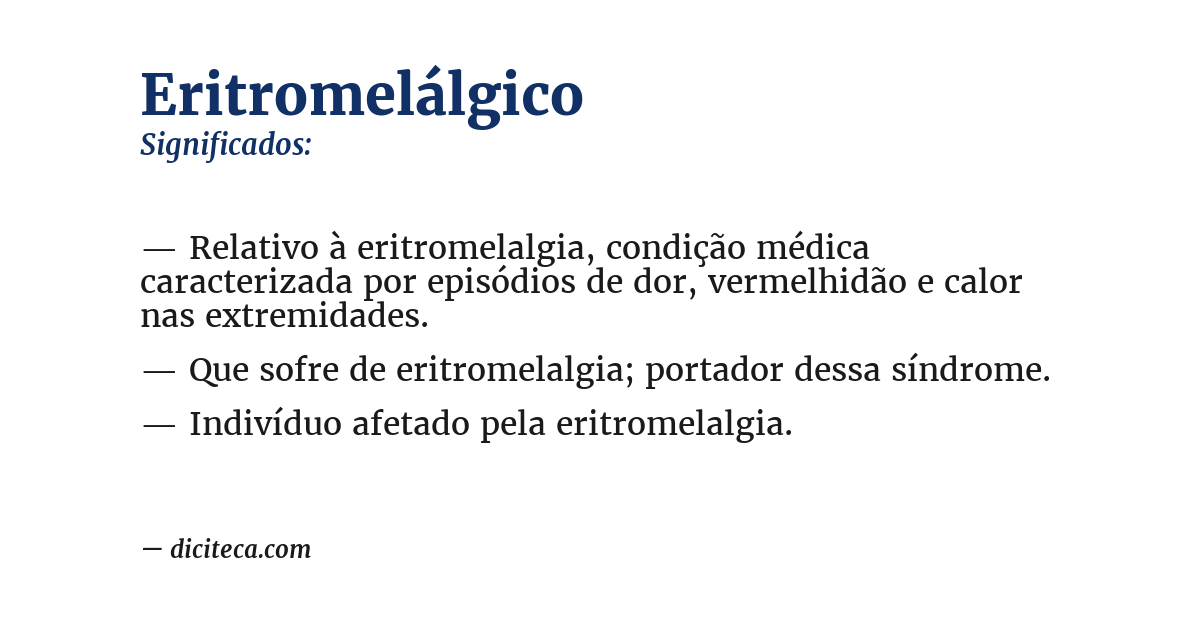 Significado de eritromelálgico