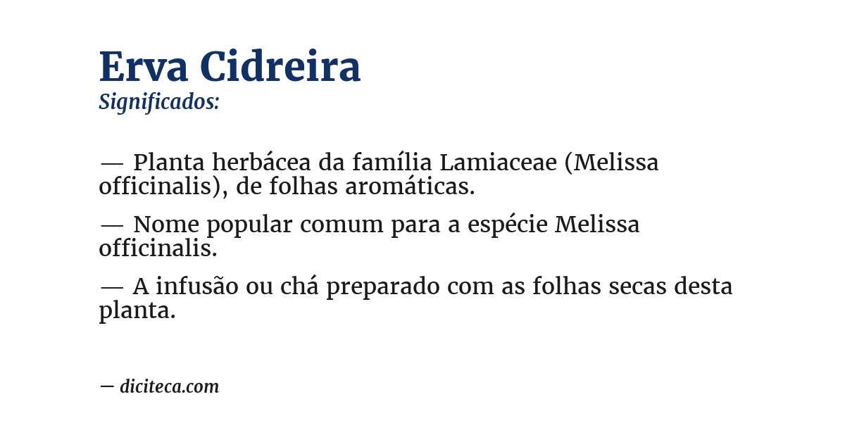 Significado de erva cidreira