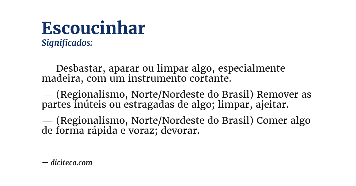 Significado de escoucinhar
