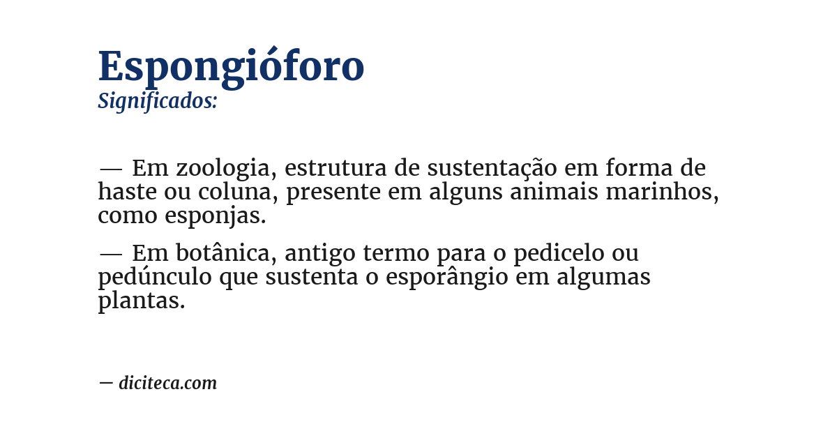 Significado de espongióforo