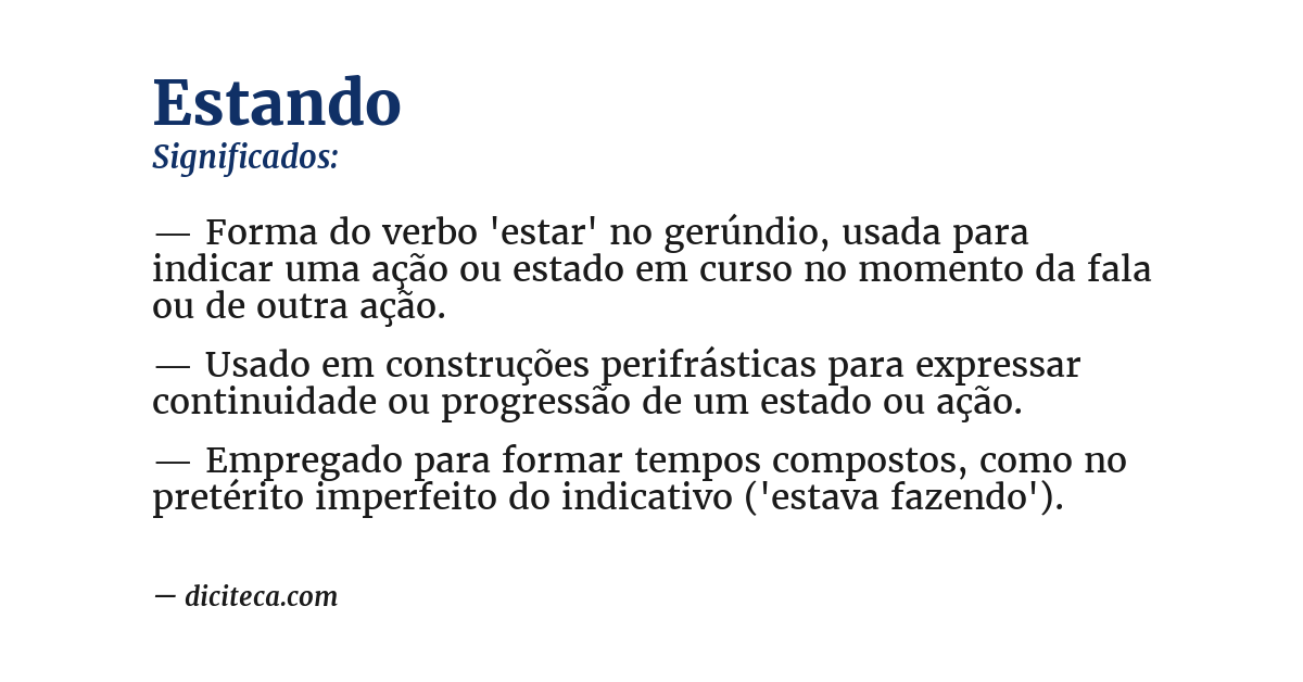 Significado de estando