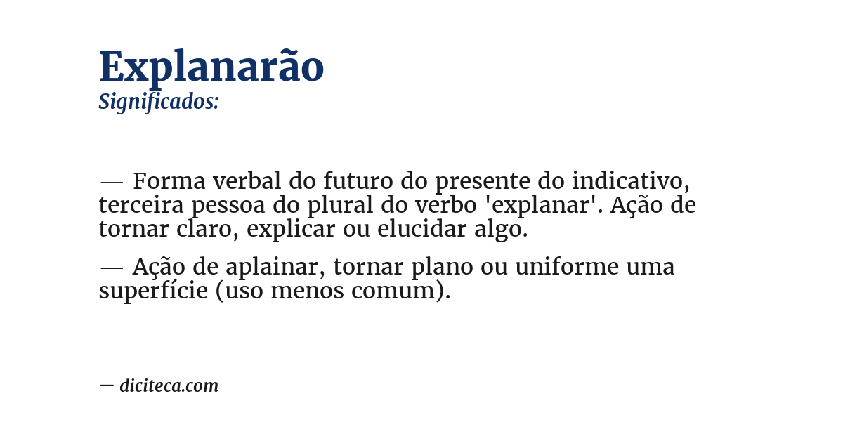 Significado de explanarão