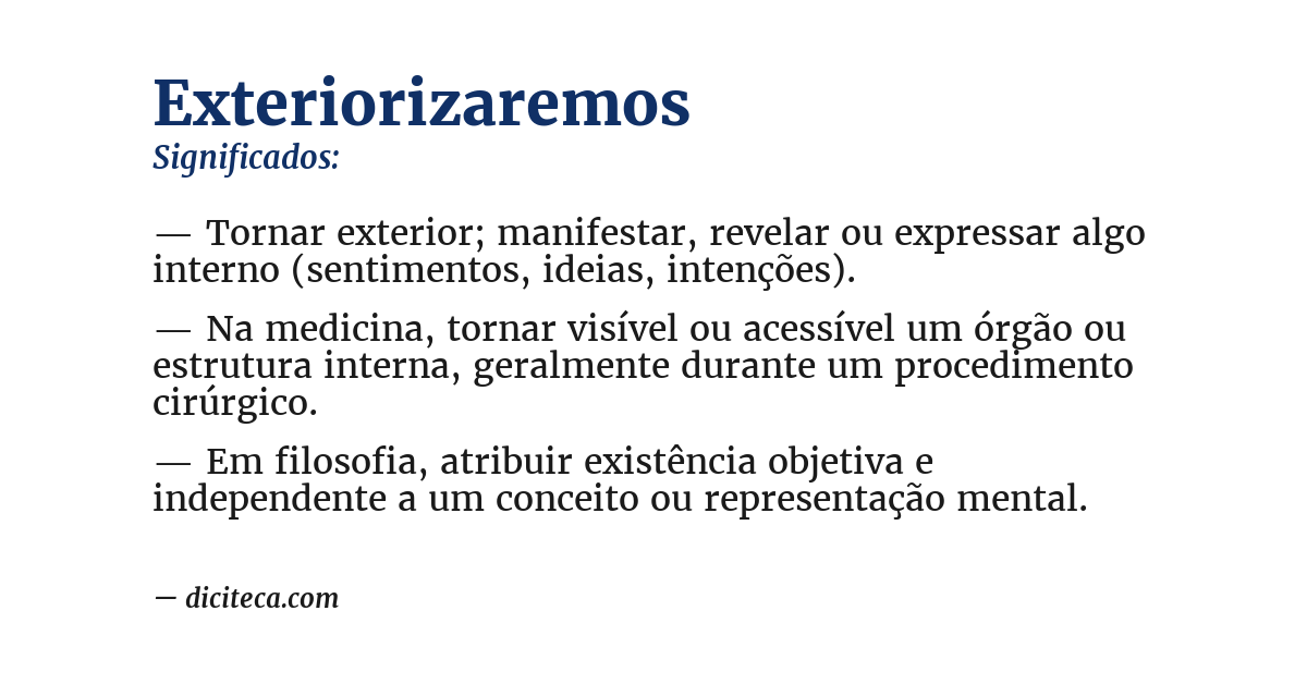 Significado de exteriorizaremos