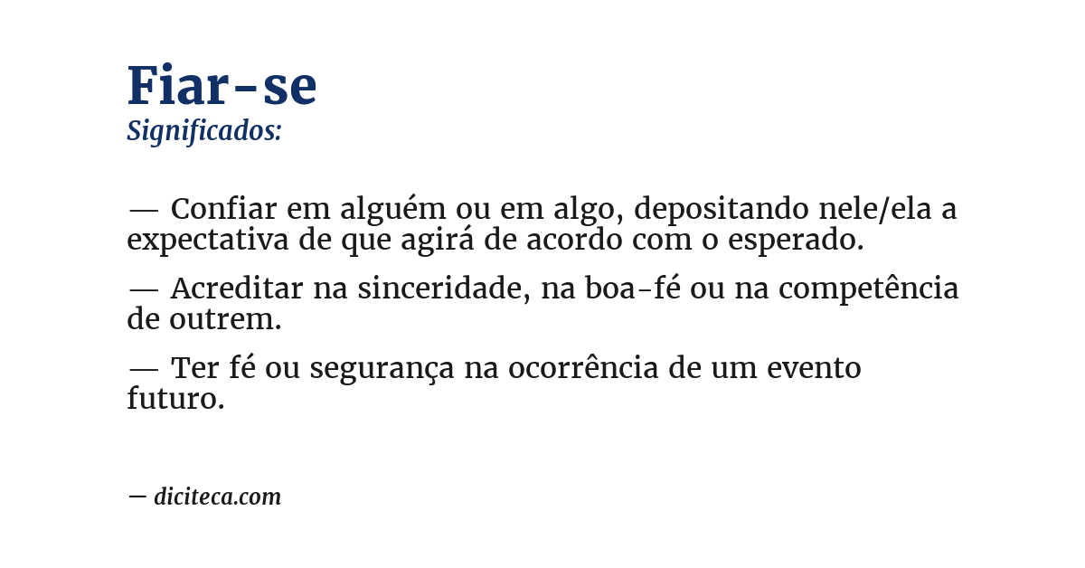 Significado de fiar-se