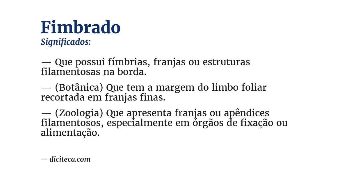 Significado de fimbrado