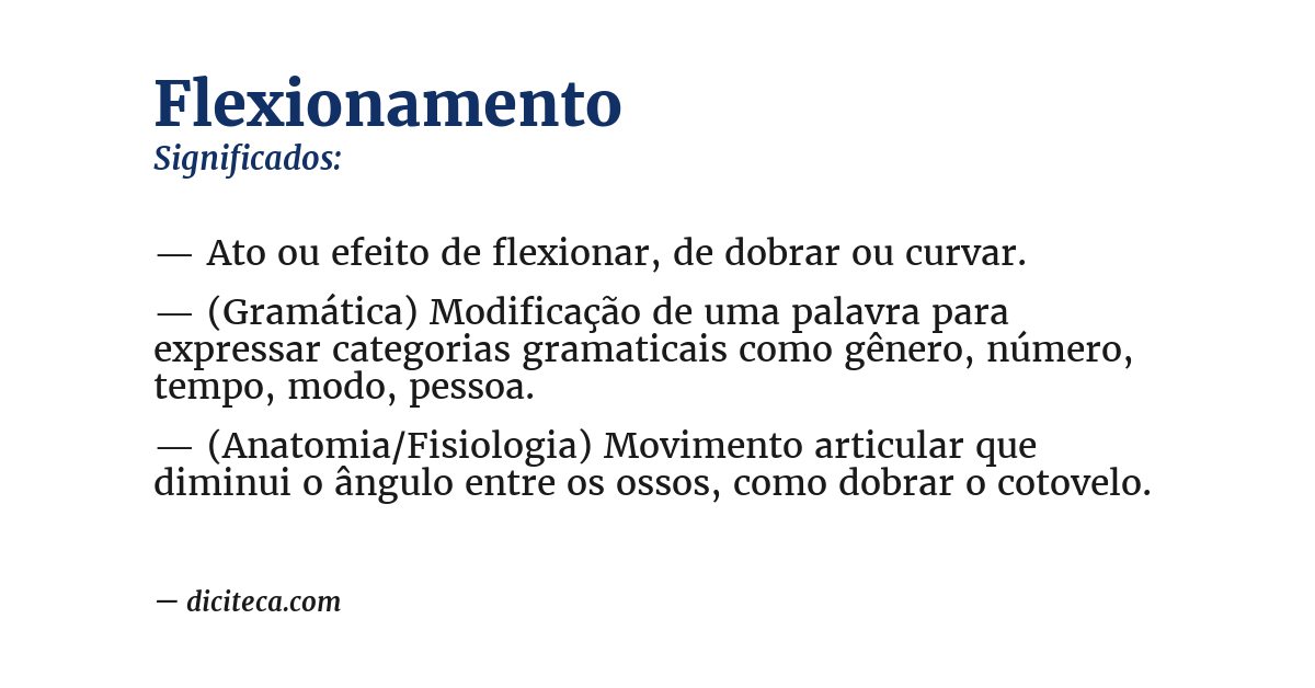 Significado de flexionamento