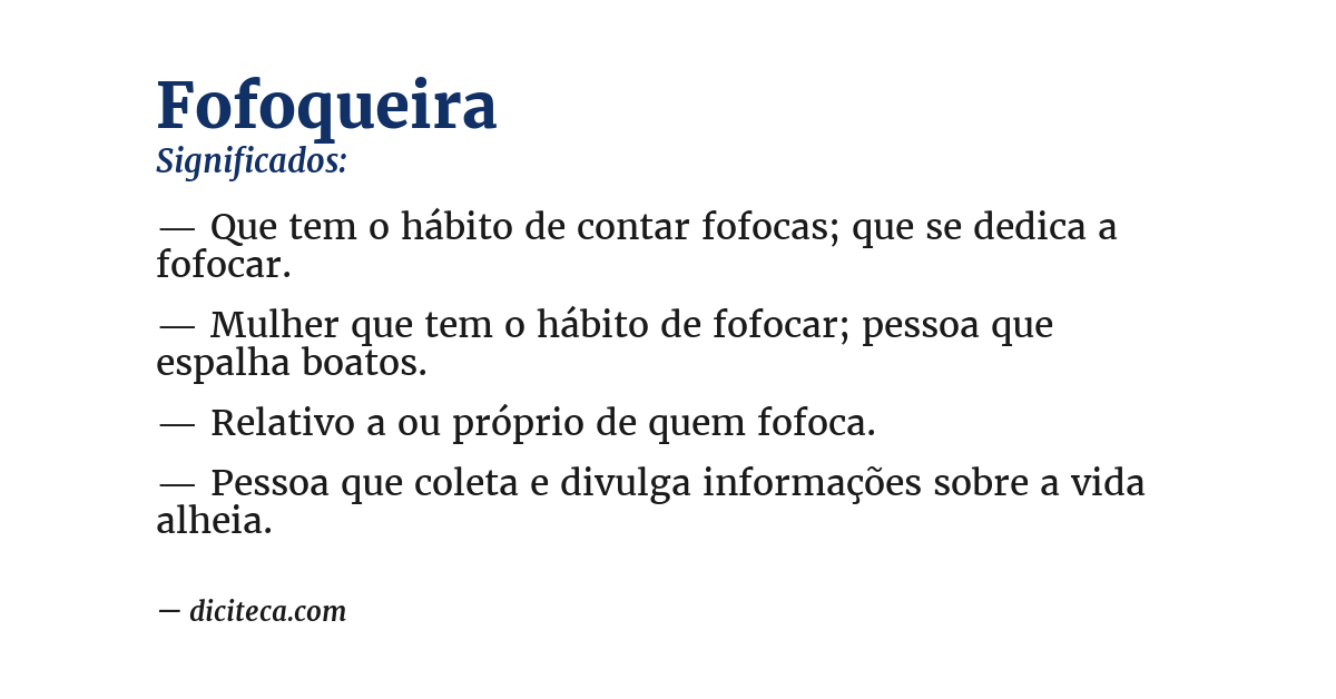 Significado de fofoqueira