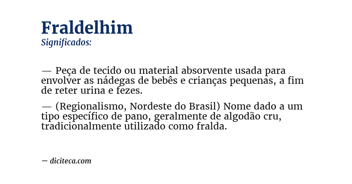 Significado de fraldelhim