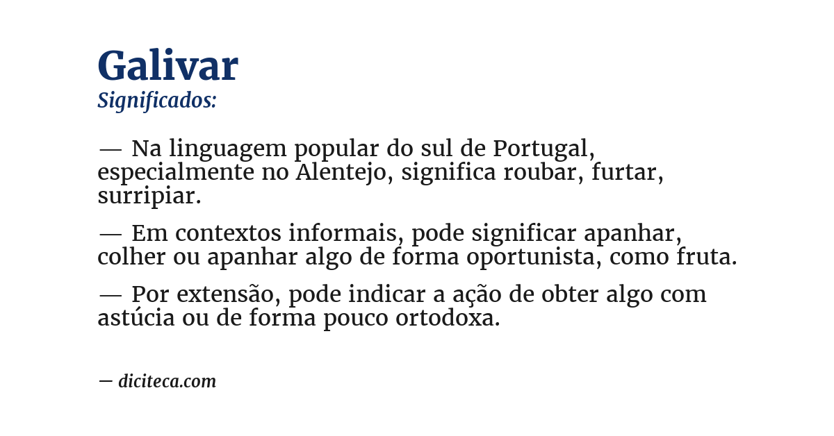Significado de galivar