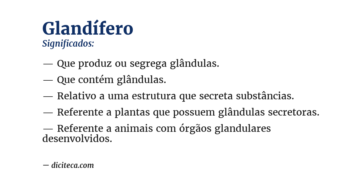 Significado de glandífero