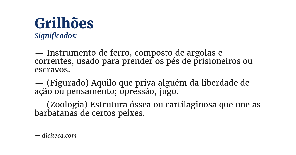 Significado de grilhões