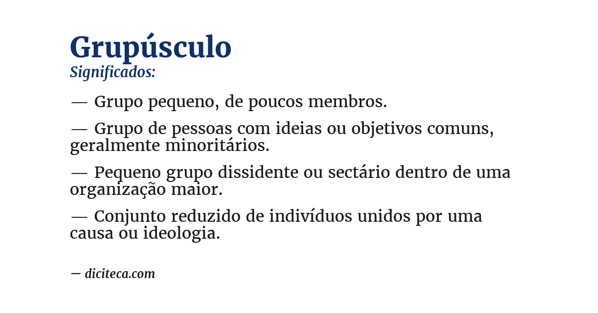 Significado de grupúsculo