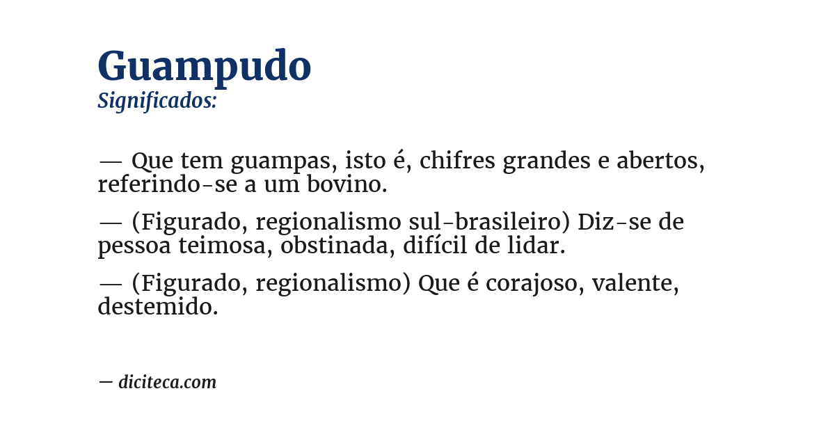 Significado de guampudo