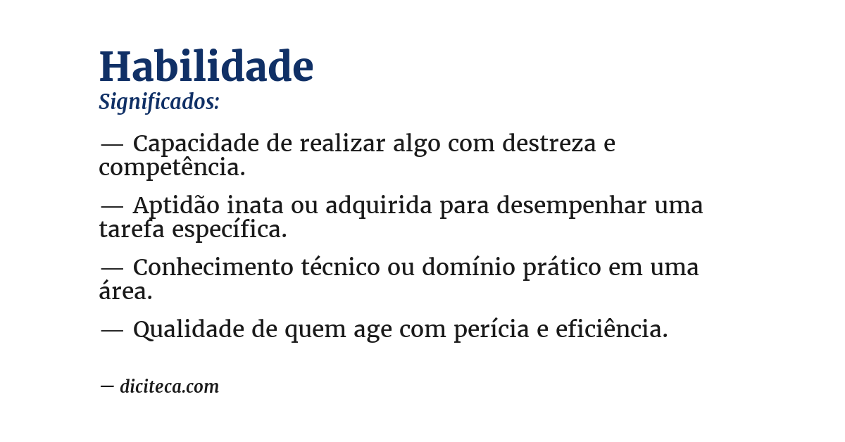 Significado de habilidade