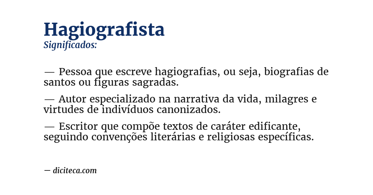 Significado de hagiografista