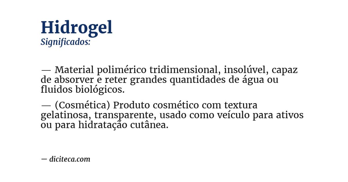 Significado de hidrogel