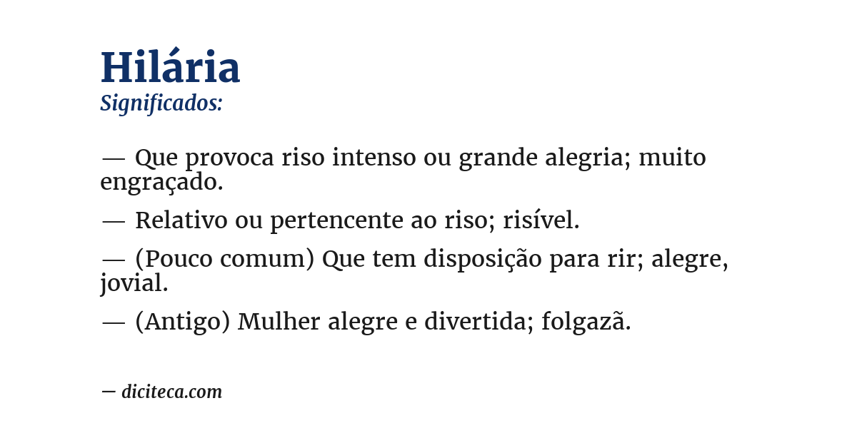 Significado de hilária