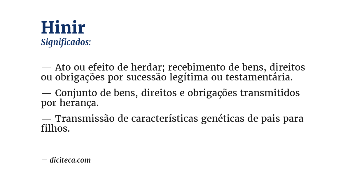 Significado de hinir