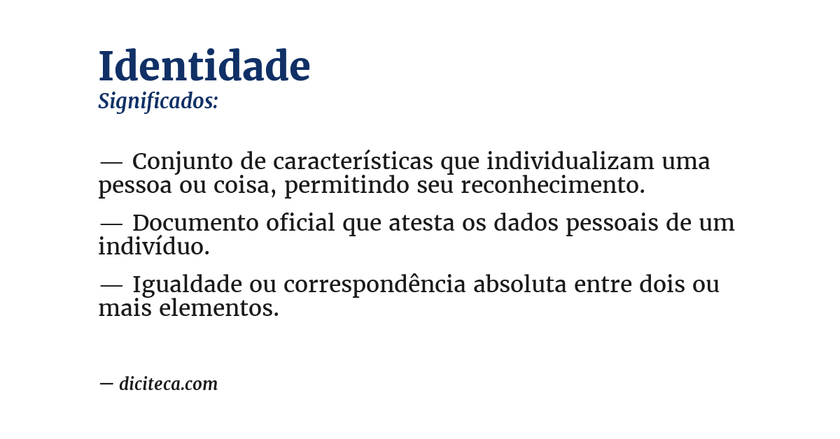 Significado de identidade