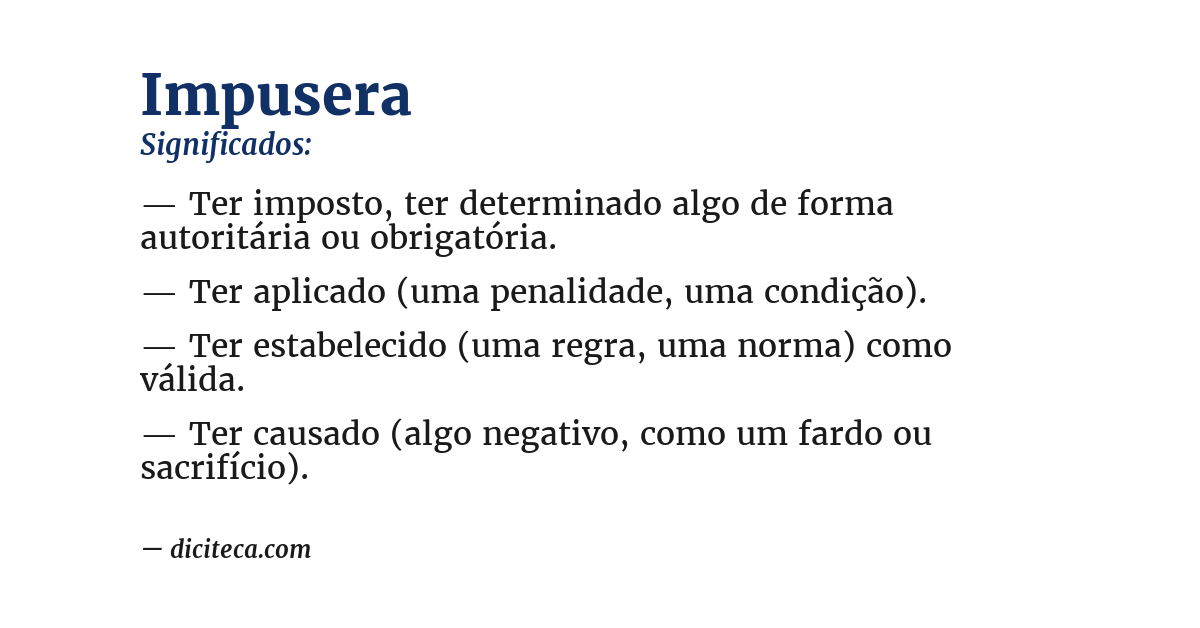 Significado de impusera