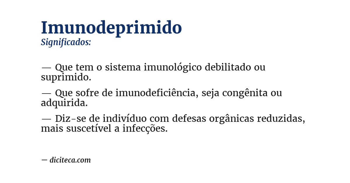 Significado de imunodeprimido
