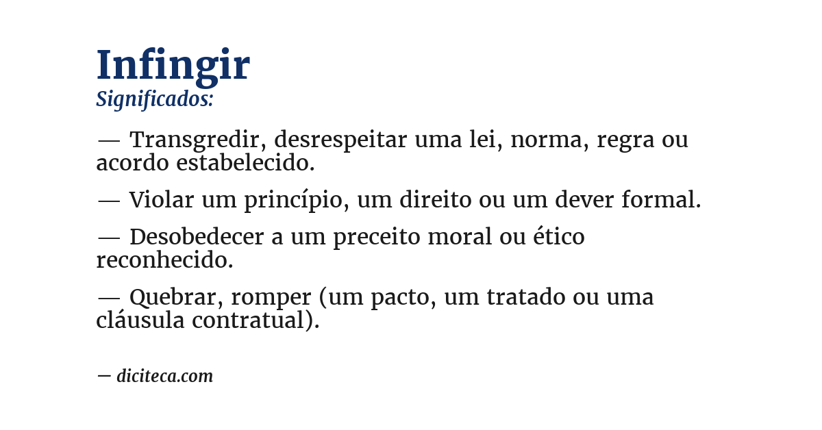 Significado de infingir