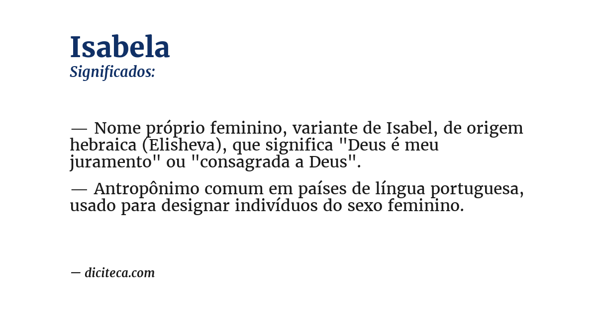 Significado de isabela