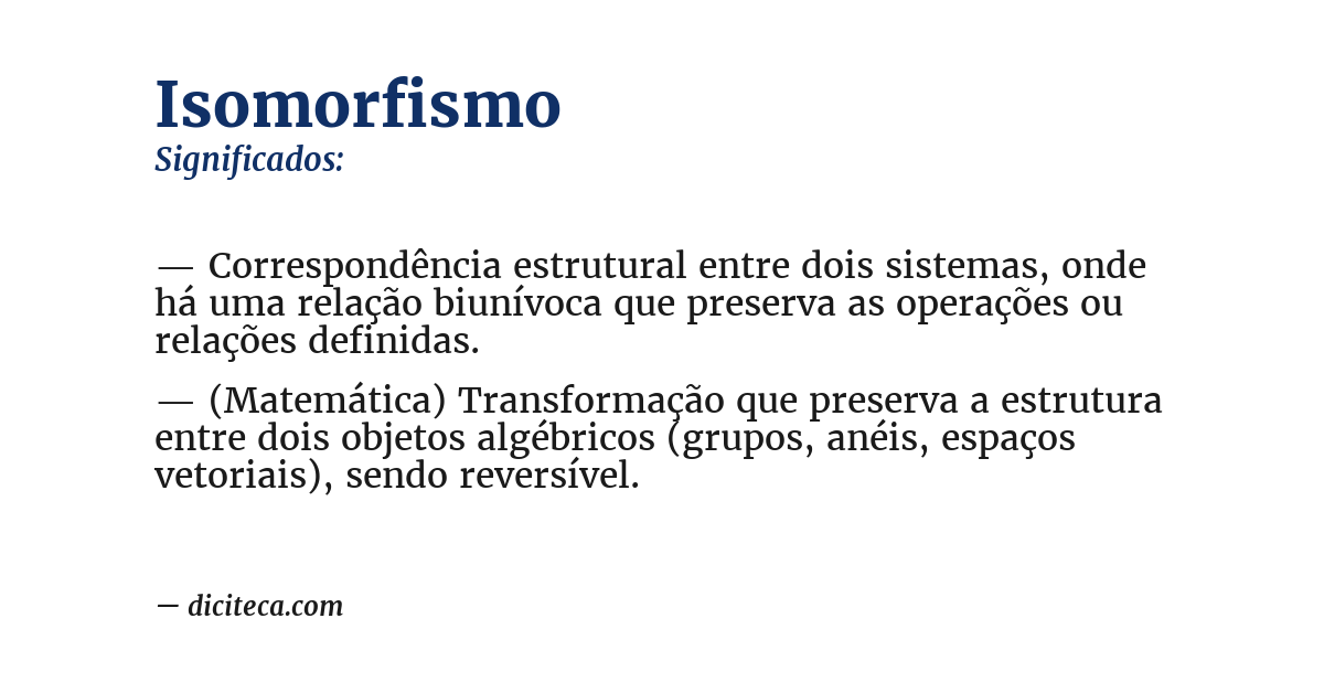 Significado de isomorfismo