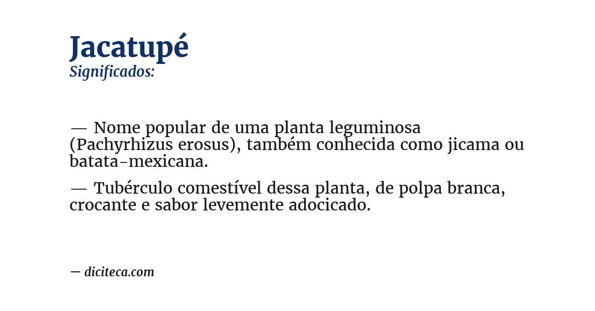 Significado de jacatupé