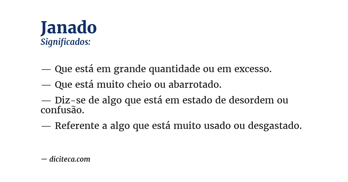 Significado de janado