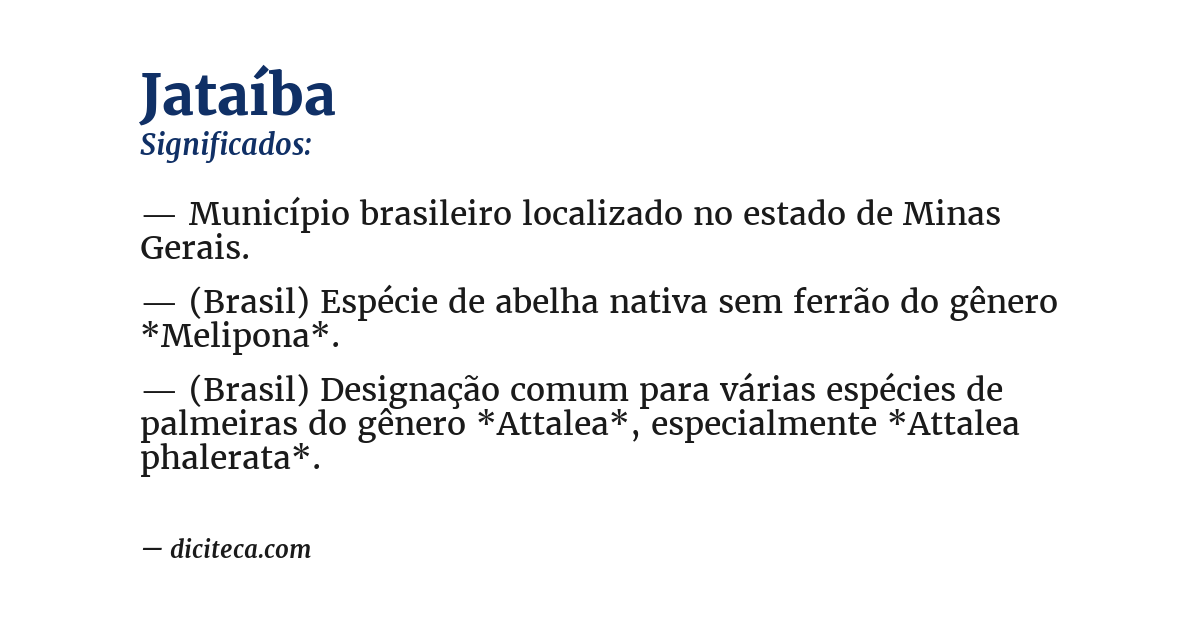 Significado de jataíba