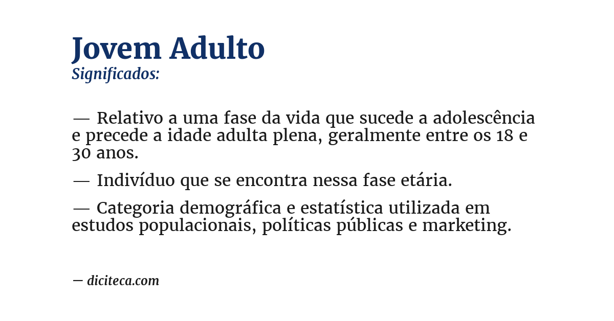 Significado de jovem adulto