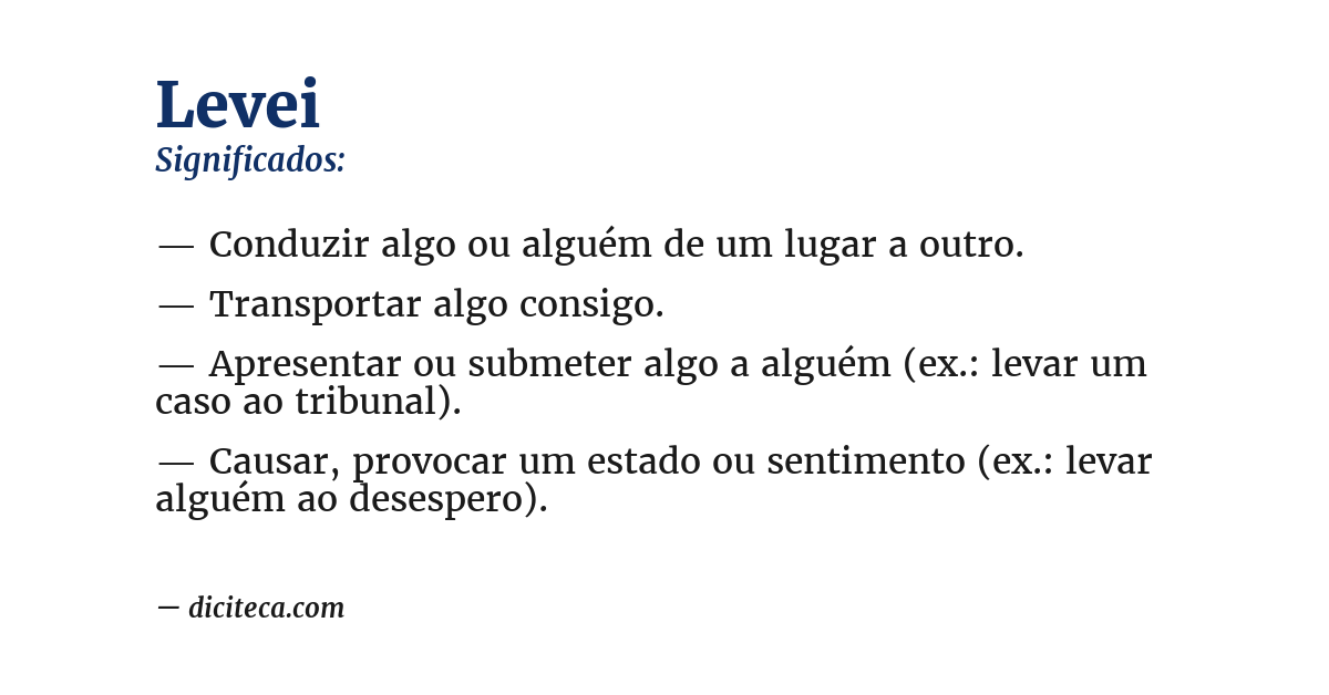 Significado de levei