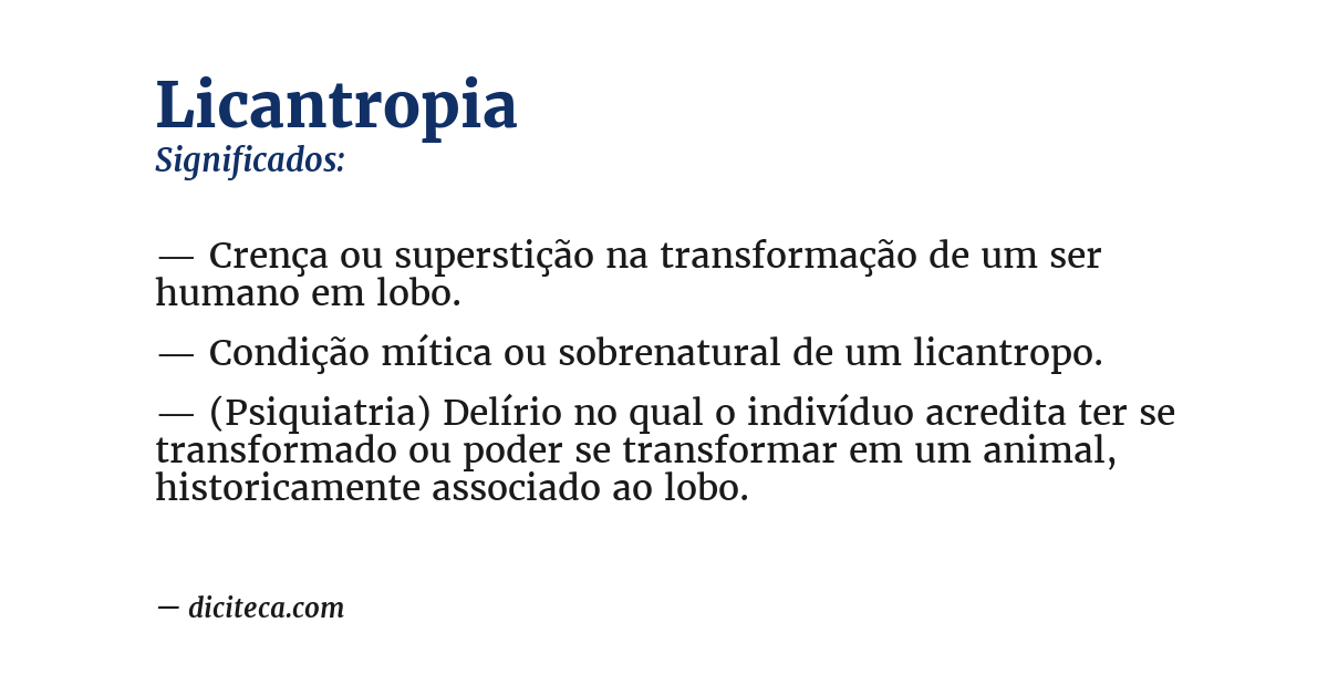 Significado de licantropia