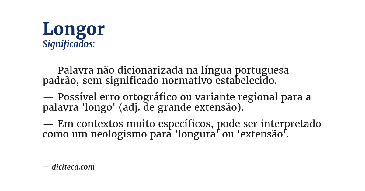 Significado de longor