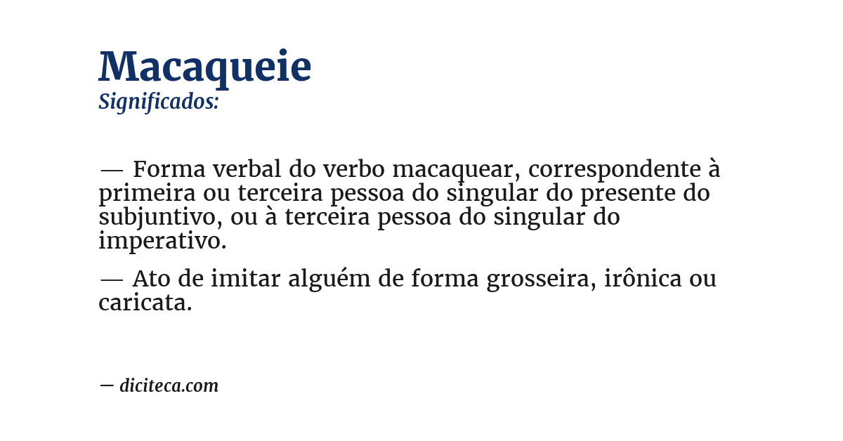 Significado de macaqueie