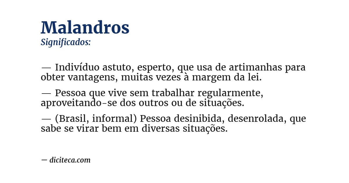 Significado de malandros