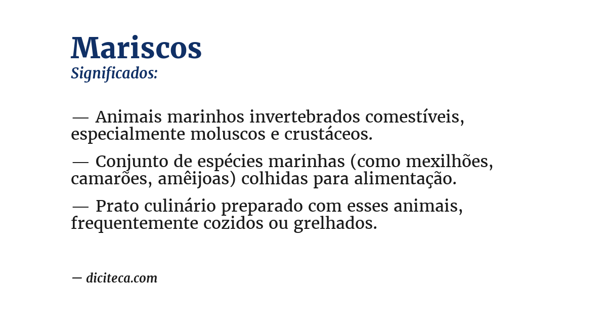 Significado de mariscos
