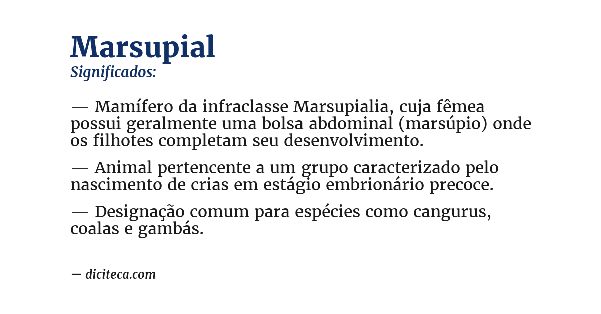 Significado de marsupial