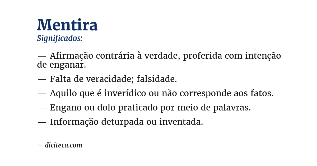 Significado de mentira