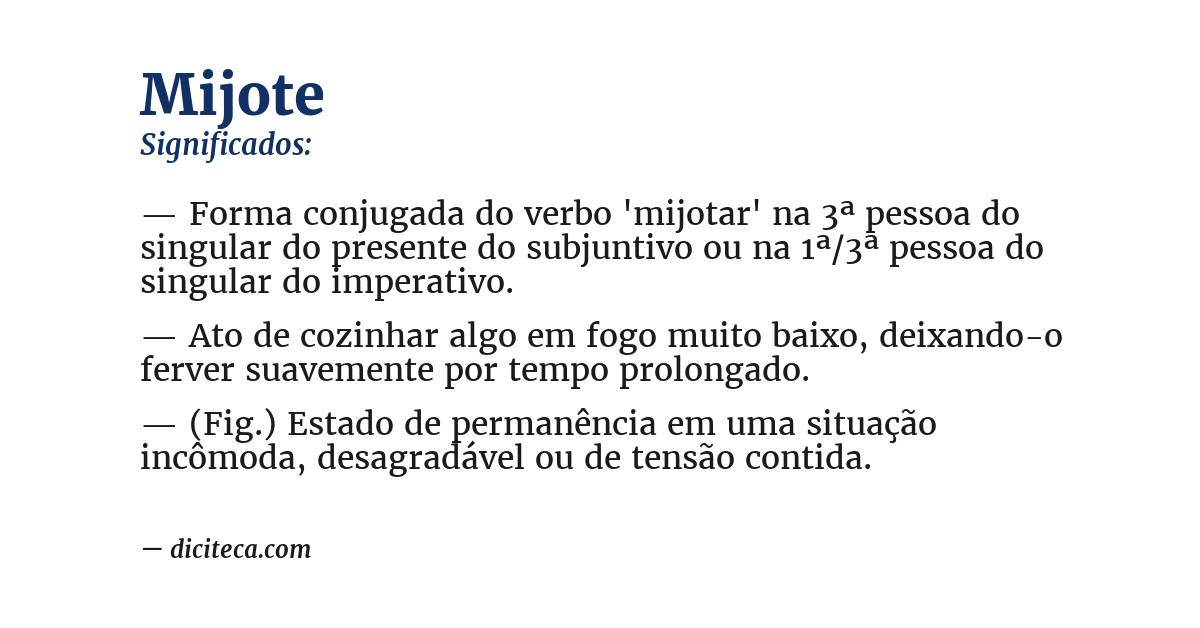 Significado de mijote