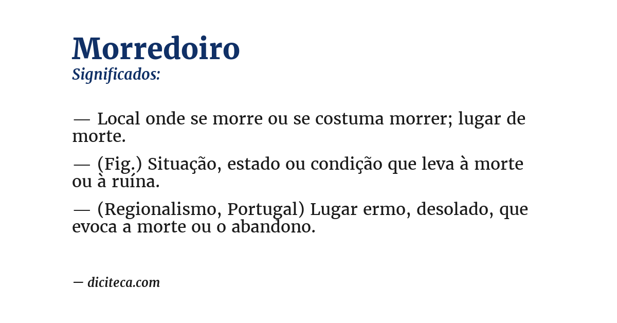 Significado de morredoiro