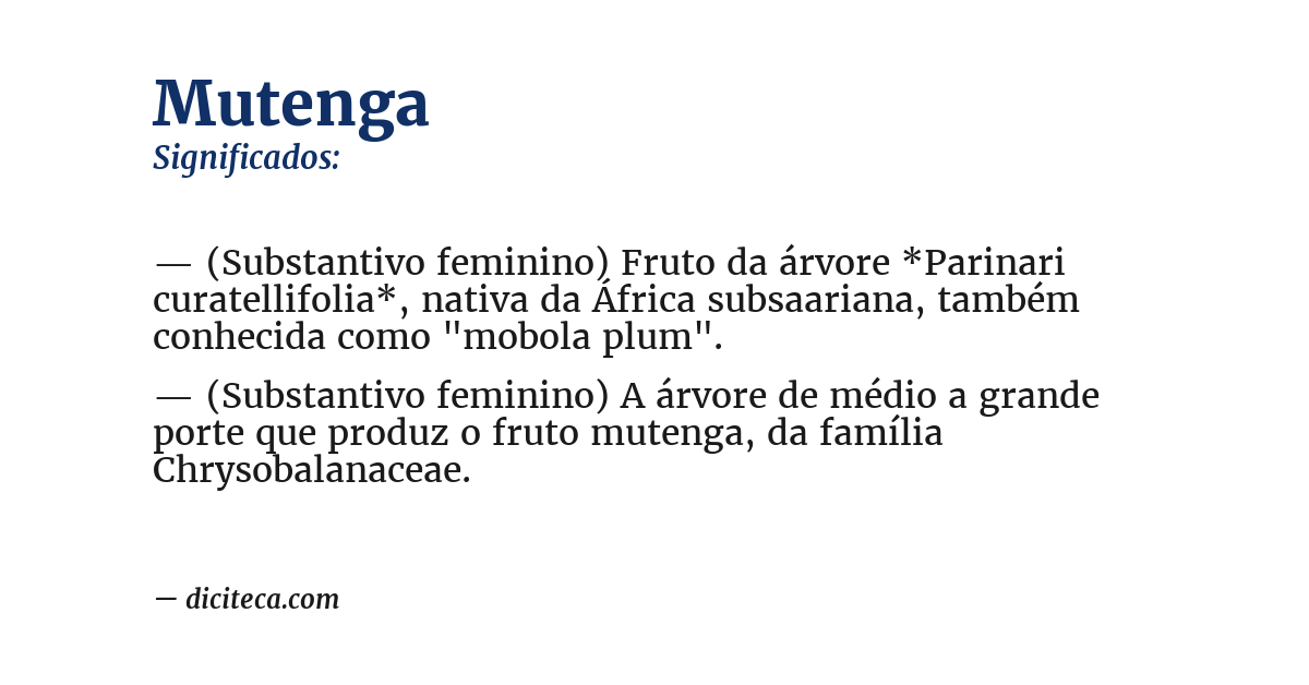 Significado de mutenga