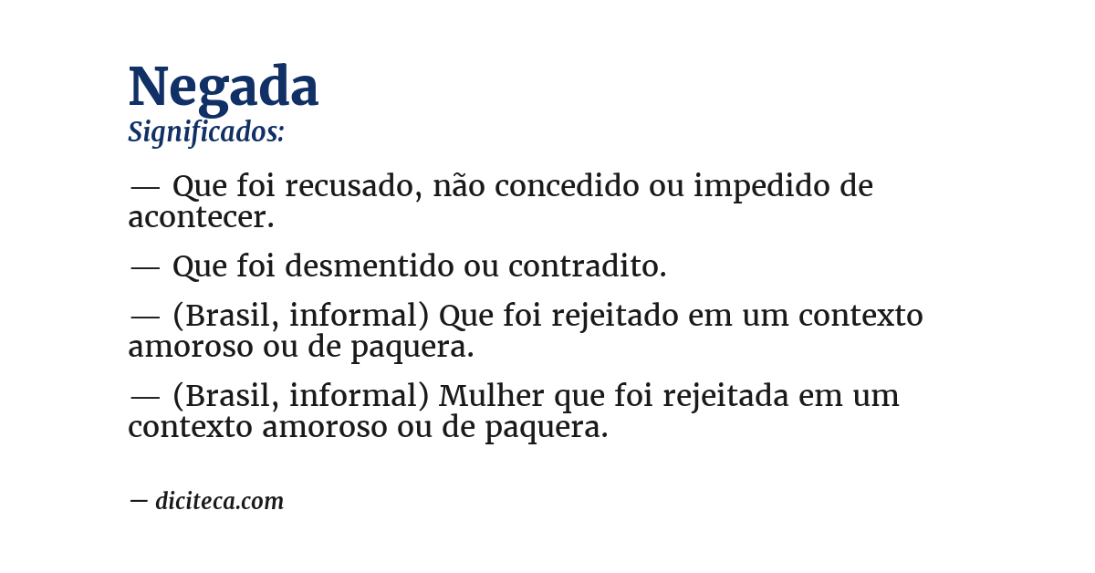 Significado de negada