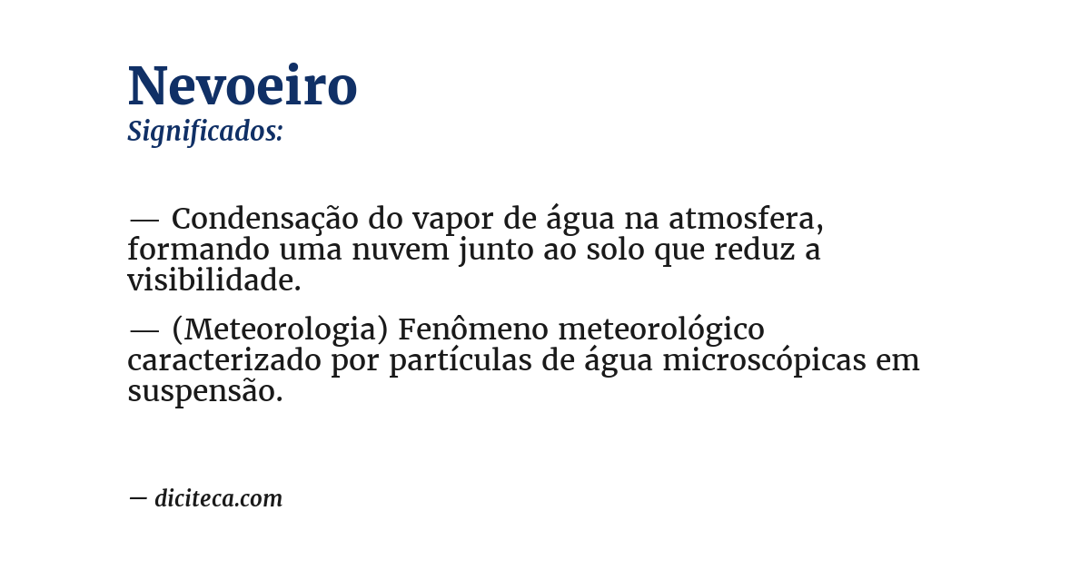 Significado de nevoeiro