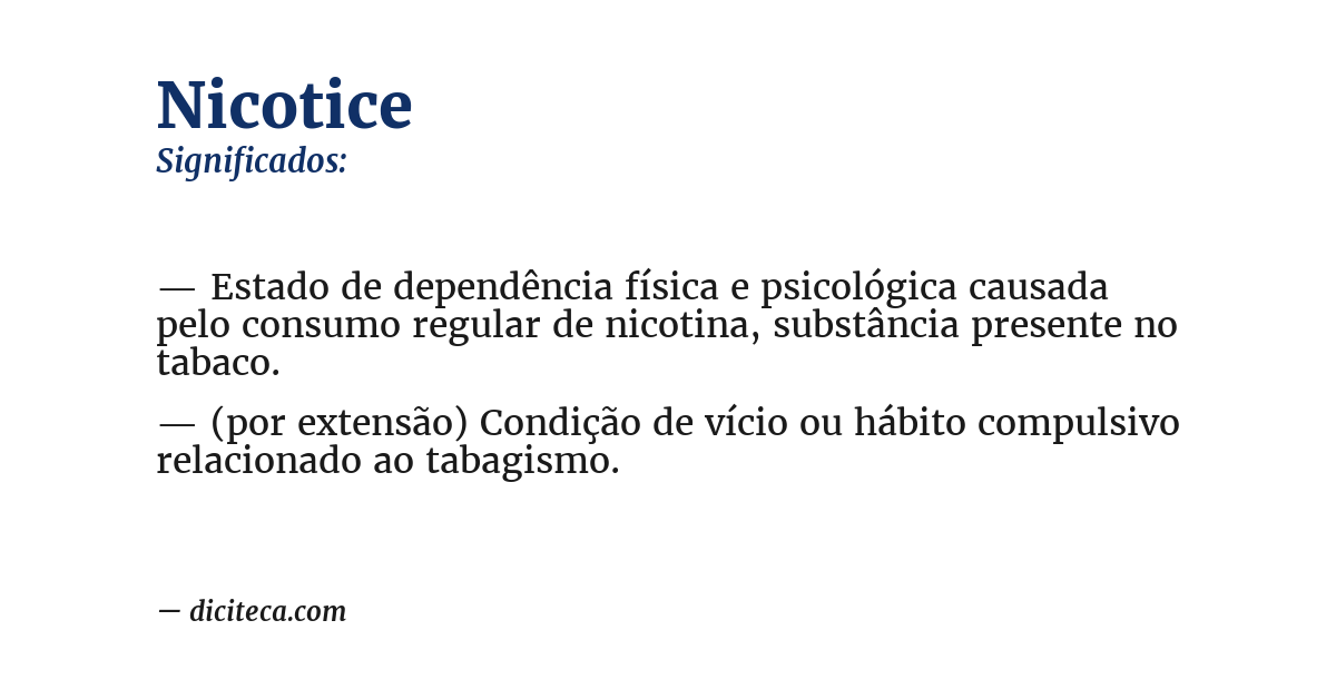 Significado de nicotice
