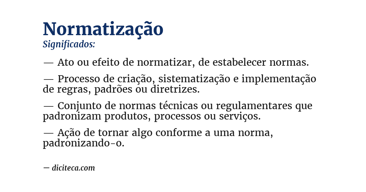Significado de normatização
